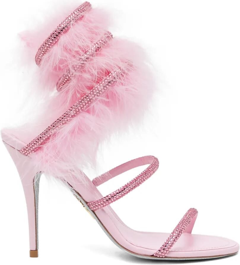 René Caovilla 100 mm sandalen verfraaid met kristallen Roze