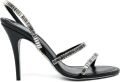 René Caovilla 100 mm sandalen verfraaid met kristallen Zwart - Zwart