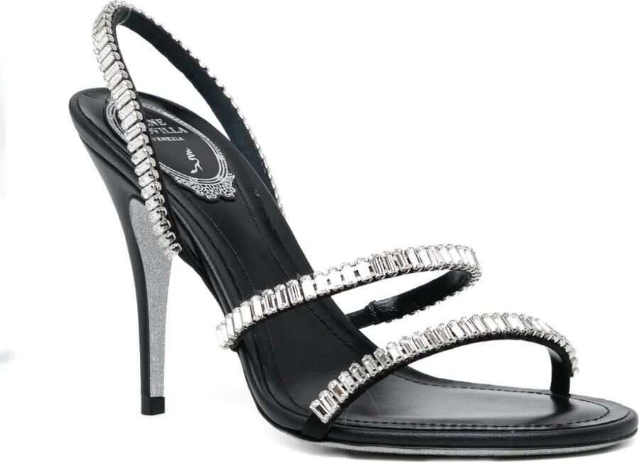 René Caovilla 100 mm sandalen verfraaid met kristallen Zwart - Foto 3