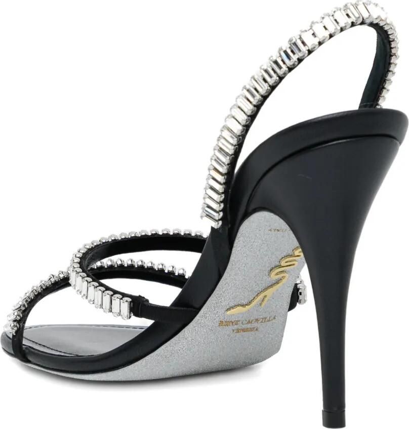 René Caovilla 100 mm sandalen verfraaid met kristallen Zwart - Foto 2