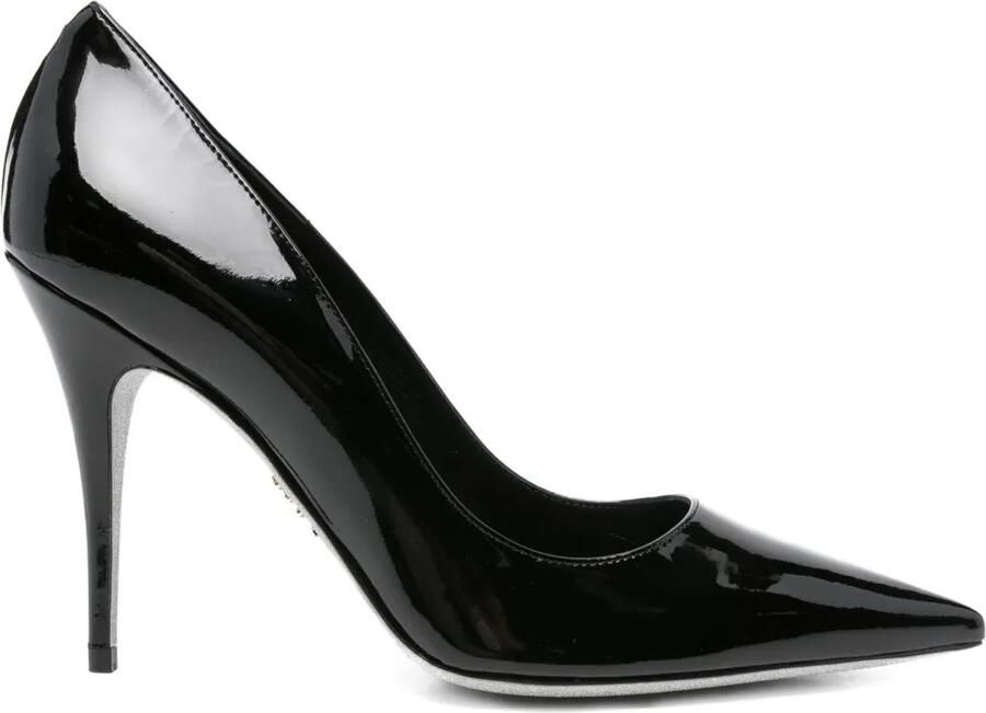 René Caovilla 100 mm stiletto pumps met puntige neus Zwart
