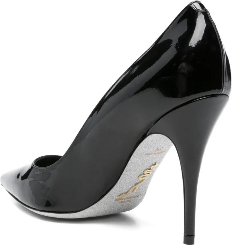 René Caovilla 100 mm stiletto pumps met puntige neus Zwart - Foto 2