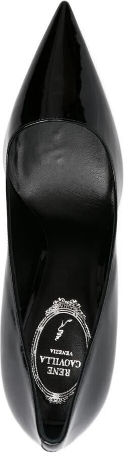 René Caovilla 100 mm stiletto pumps met puntige neus Zwart - Foto 3