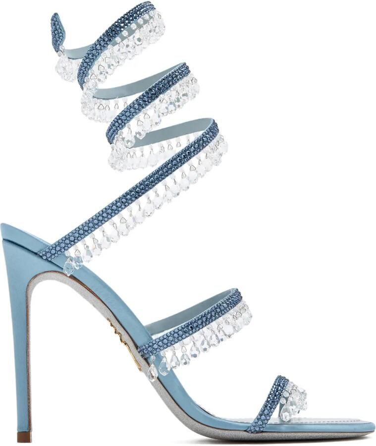 René Caovilla 105 mm Chandelier sandalen met kristallen Blauw
