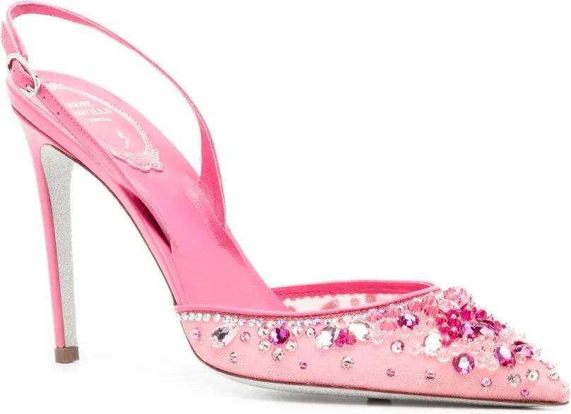René Caovilla 105 mm Cinderella slingback pumps Roze - Foto 2