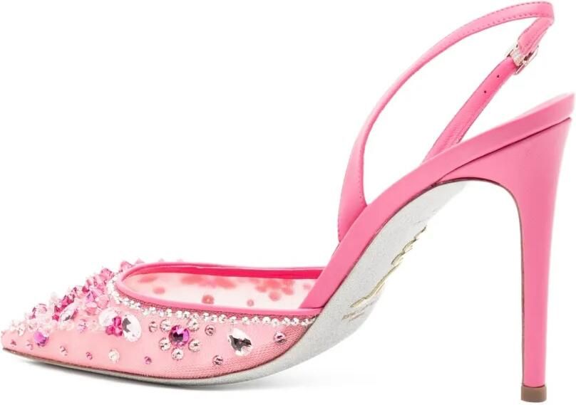 René Caovilla 105 mm Cinderella slingback pumps Roze - Foto 3
