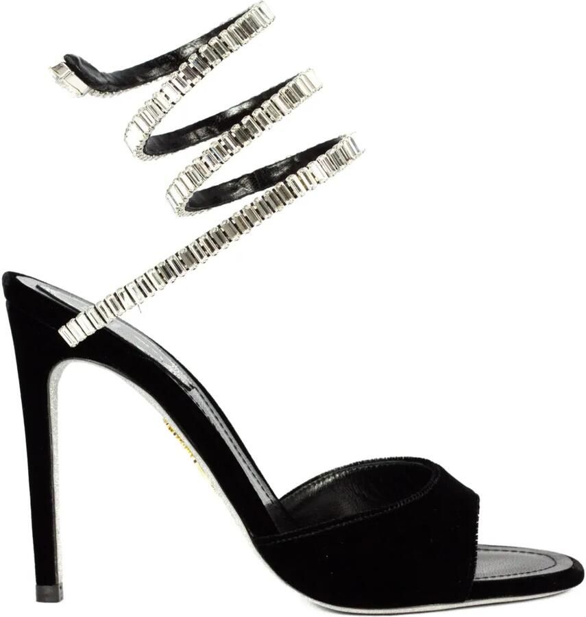 René Caovilla 105 mm Cleo Spark sandalen Zwart
