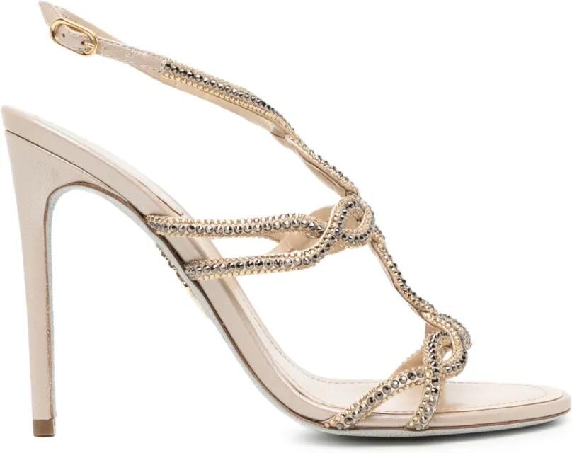 René Caovilla 105 mm Dalilah sandalen Beige