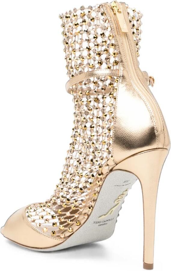 René Caovilla 105 mm Galaxia sandalen Goud - Foto 4
