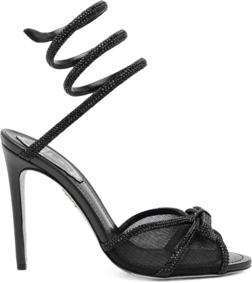 René Caovilla 105 mm Lynette sandalen Zwart