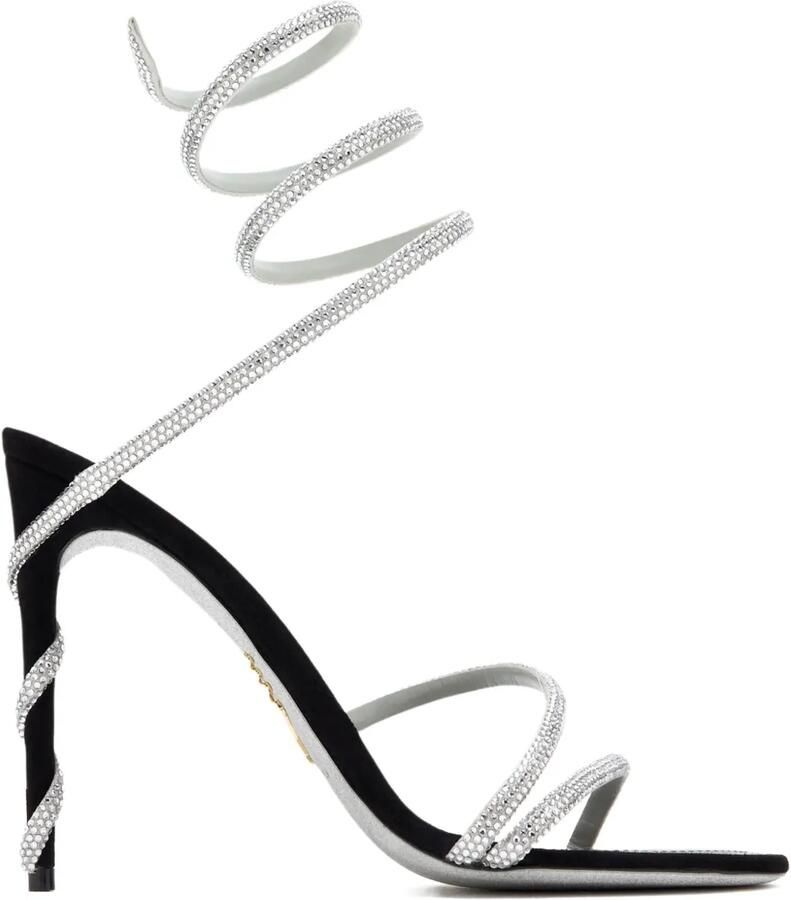 René Caovilla 105 mm Margot sandalen met spiraalvormig detail Zwart