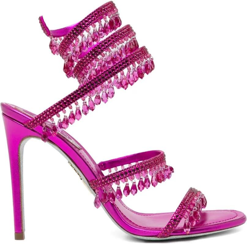 René Caovilla 105mm Chandelier sandalen Roze