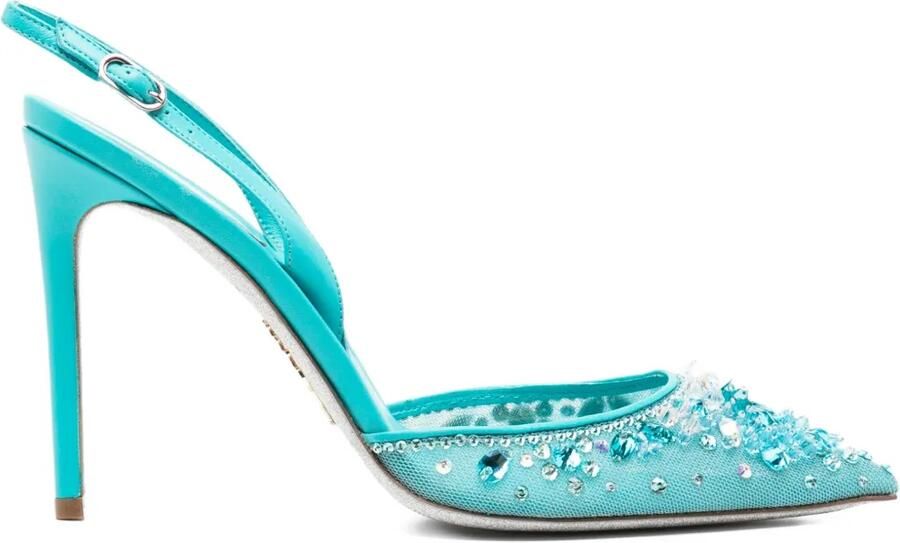 René Caovilla 110 mm Cinderella slingback pumps Blauw