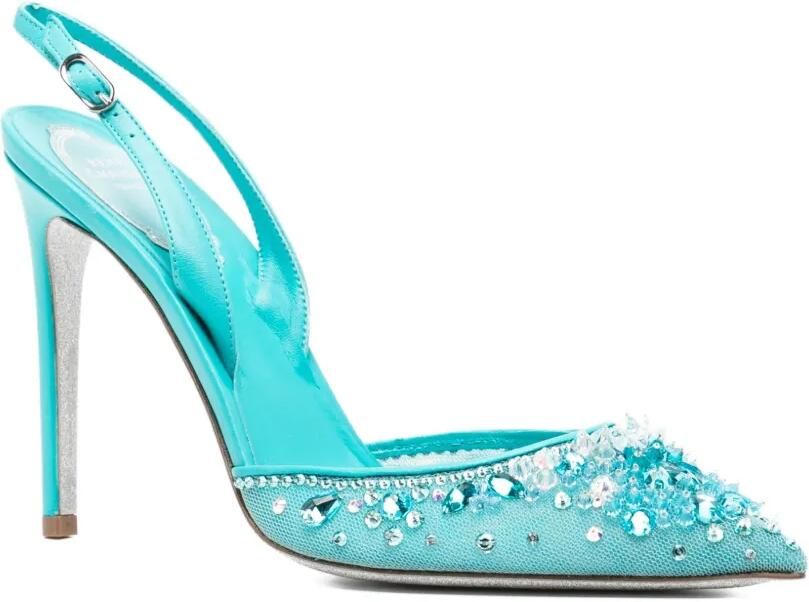 René Caovilla 110 mm Cinderella slingback pumps Blauw - Foto 3