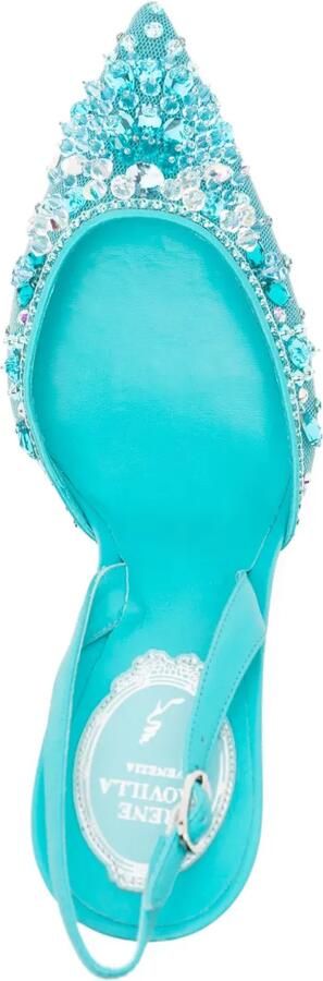 René Caovilla 110 mm Cinderella slingback pumps Blauw - Foto 4