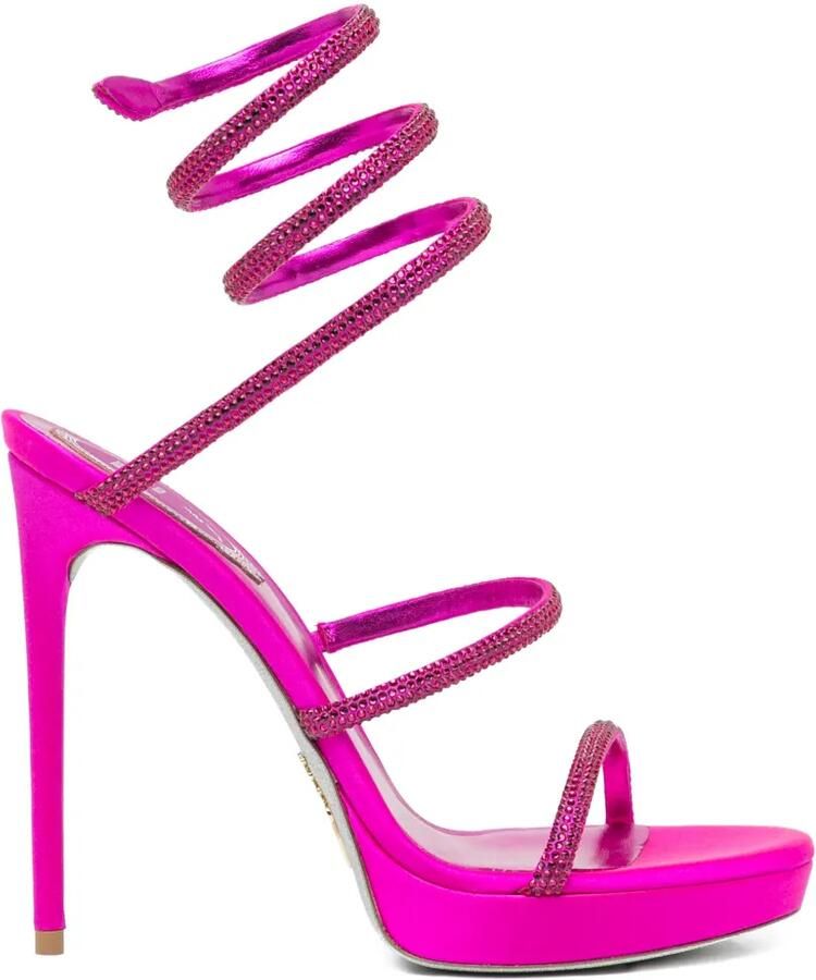 René Caovilla 120 mm verfraaide sandalen Roze