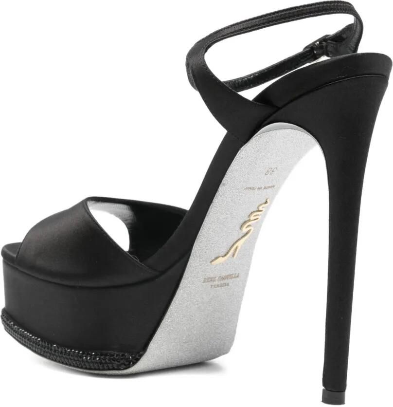 René Caovilla 150mm sandalen verfraaid met plateauzool Zwart - Foto 2