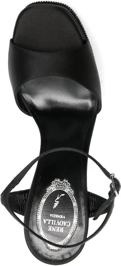 René Caovilla 150mm sandalen verfraaid met plateauzool Zwart - Foto 4