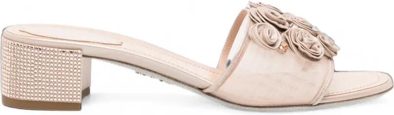 René Caovilla 40 mm Rosalia sandalen Beige