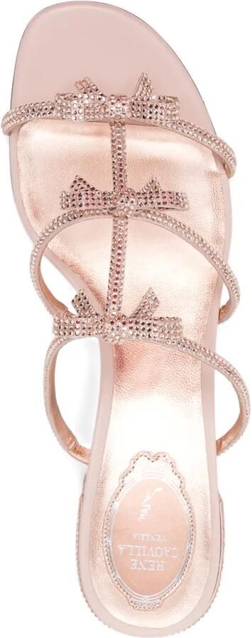René Caovilla 40 mm sandalen verfraaid met kristallen en lint Roze - Foto 3