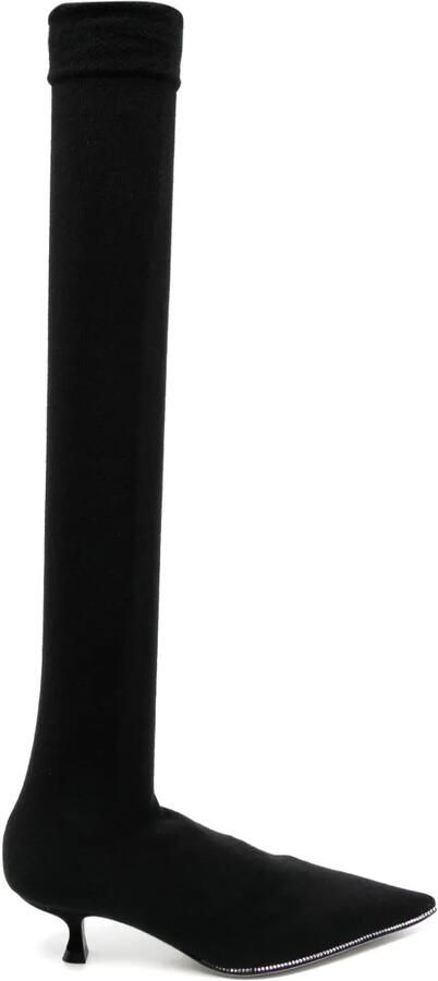 René Caovilla 40mm suède laarzen Zwart