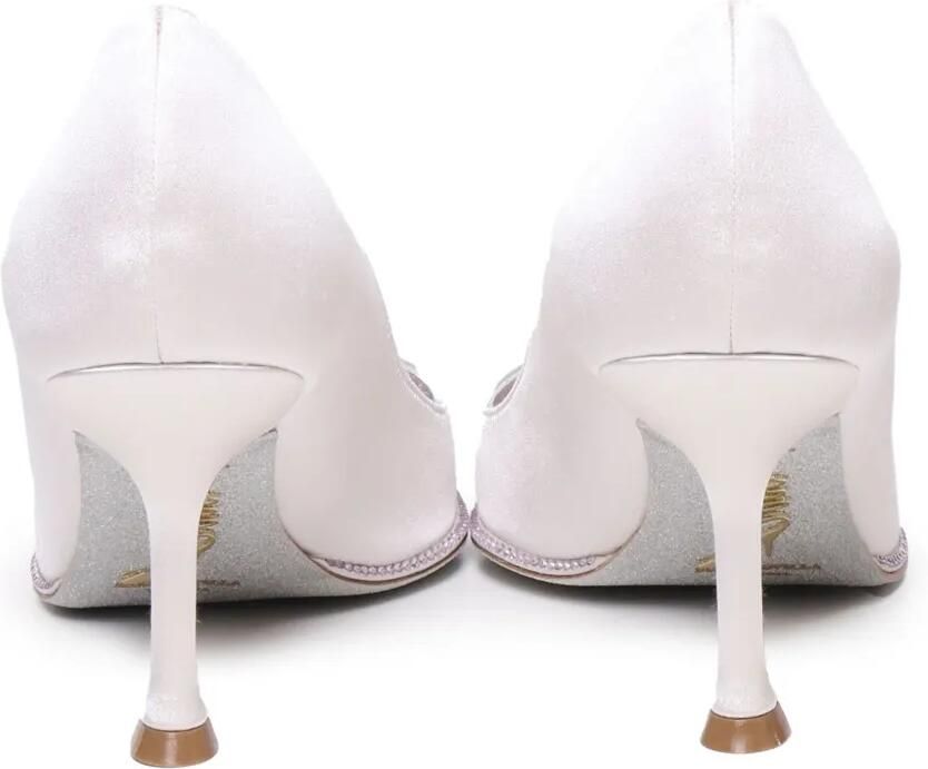 René Caovilla 50 mm satijnen pumps Wit - Foto 2