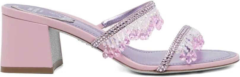 René Caovilla 50 mm verfraaide sandalen Paars
