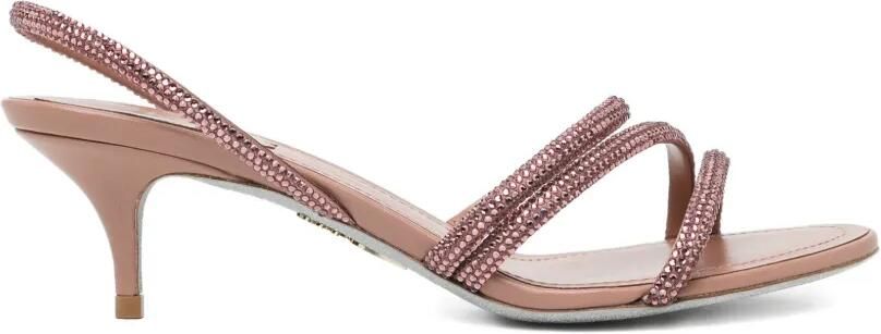 René Caovilla 50 mm verfraaide sandalen Roze