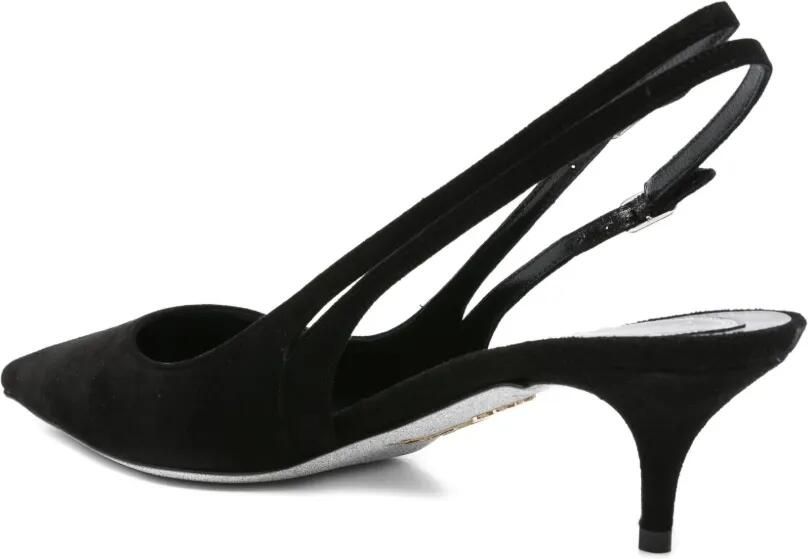René Caovilla 60 mm slingback pumps met puntige neus en hak Zwart - Foto 3