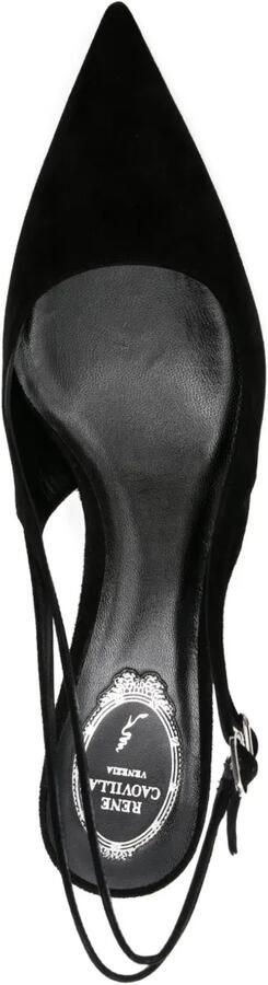 René Caovilla 60 mm slingback pumps met puntige neus en hak Zwart - Foto 4