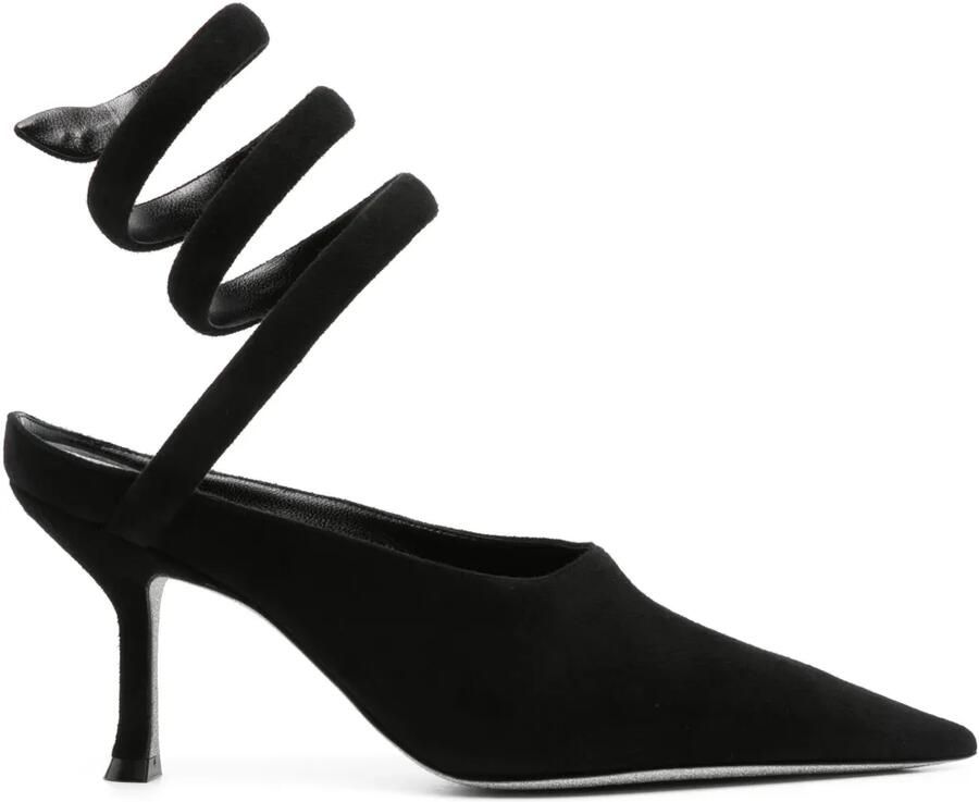 René Caovilla 75 mm suède pumps Zwart