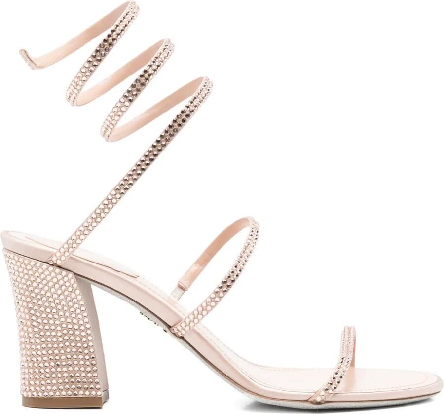 René Caovilla 80 mm Cleo verfraaide sandalen Beige