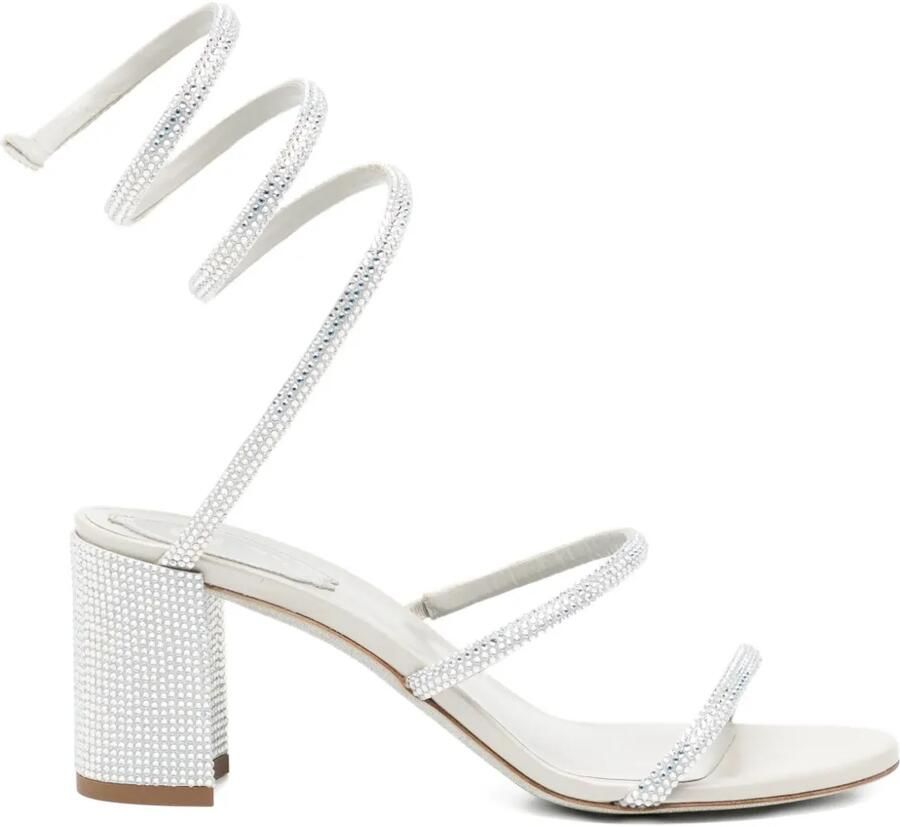 René Caovilla 80 mm zilveren sandalen Metallic