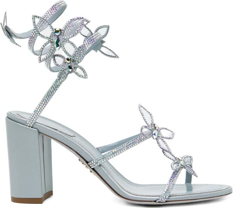René Caovilla 80mm sandalen verfraaid met kristallen Grijs