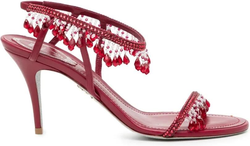 René Caovilla 85 mm Jahanara sandalen Rood
