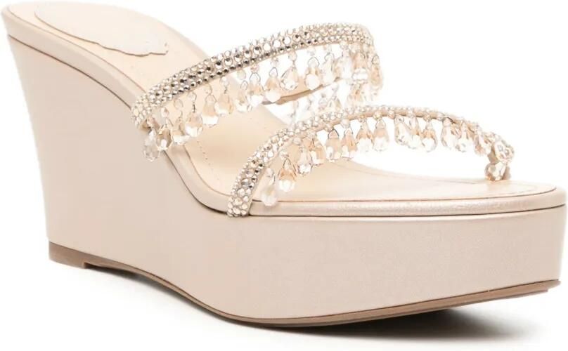 René Caovilla 85 mm Taylor sandalen met sleehak Beige - Foto 3