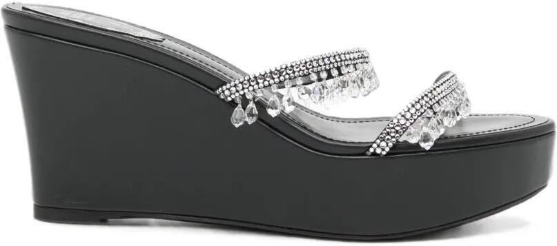 René Caovilla 85 mm Taylor sandalen met sleehak Zwart
