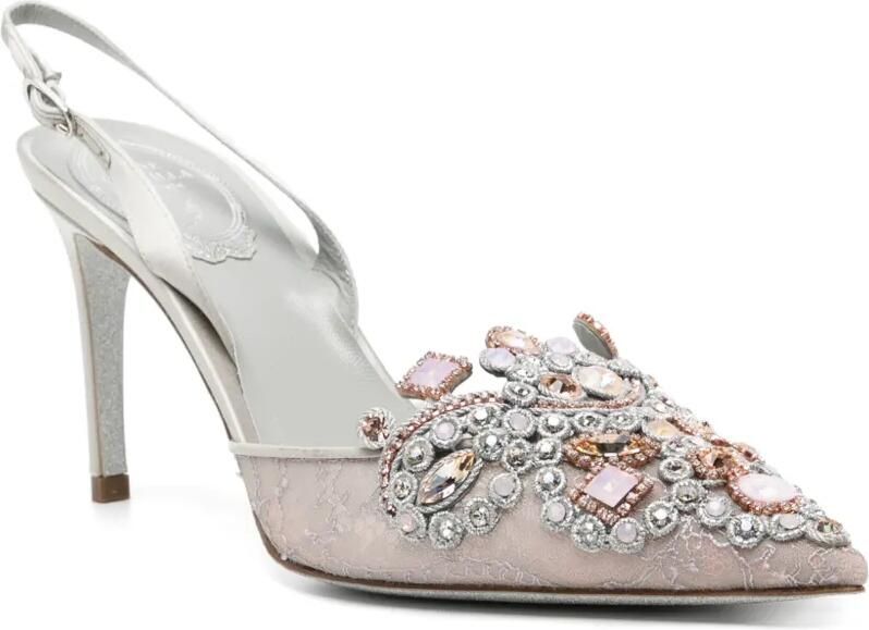 René Caovilla 90 mm Veneziana pumps Grijs - Foto 2