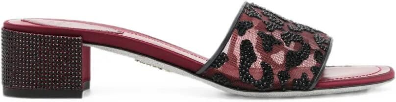 René Caovilla Allura sandalen met luipaardprint Rood
