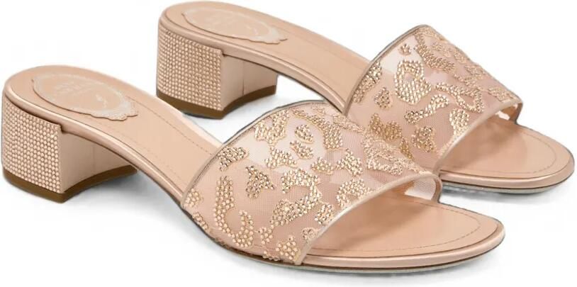 René Caovilla Allura sandalen verfraaid met kristallen en luipaardpatroon Beige - Foto 3