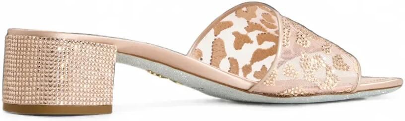 René Caovilla Allura sandalen verfraaid met kristallen en luipaardpatroon Beige - Foto 4