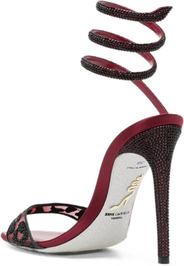 René Caovilla Allura sandalen verfraaid met kristallen Rood