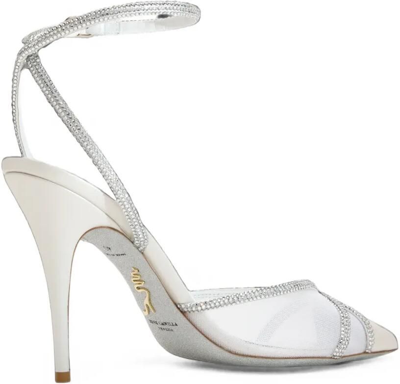 René Caovilla Becky mesh pumps verfraaid met kristallen Wit - Foto 2