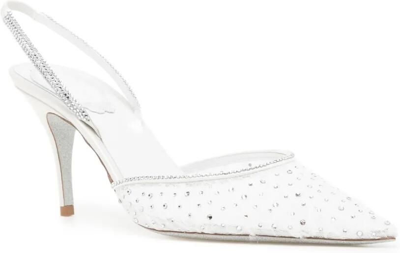René Caovilla Belle slingback sandalen verfraaid met kristallen Wit - Foto 3