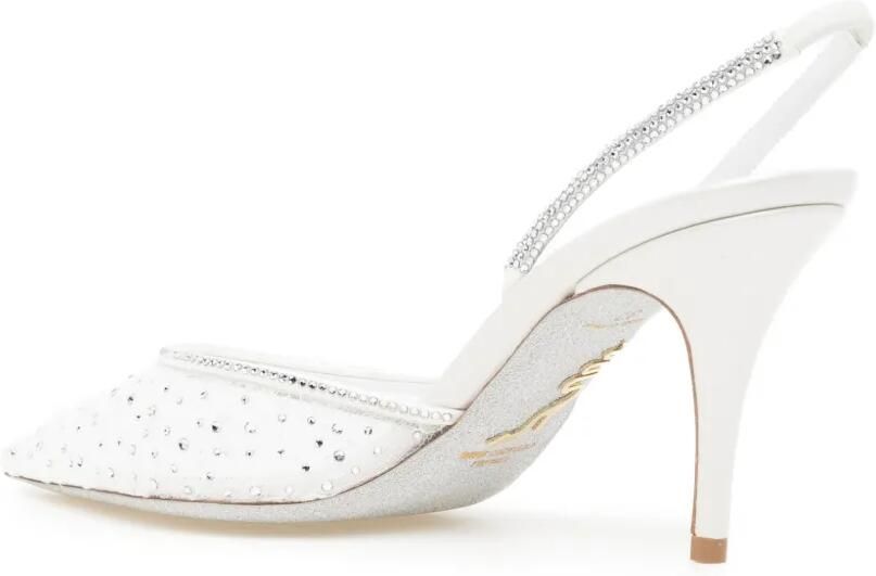 René Caovilla Belle slingback sandalen verfraaid met kristallen Wit - Foto 2