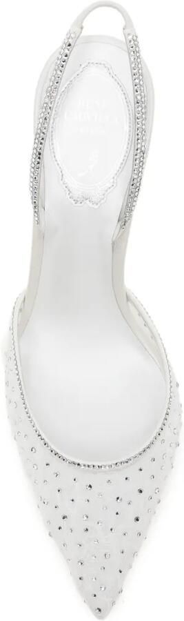 René Caovilla Belle slingback sandalen verfraaid met kristallen Wit - Foto 4