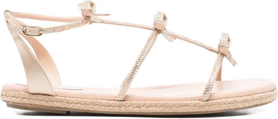 René Caovilla Caterina sandalen met strik Beige
