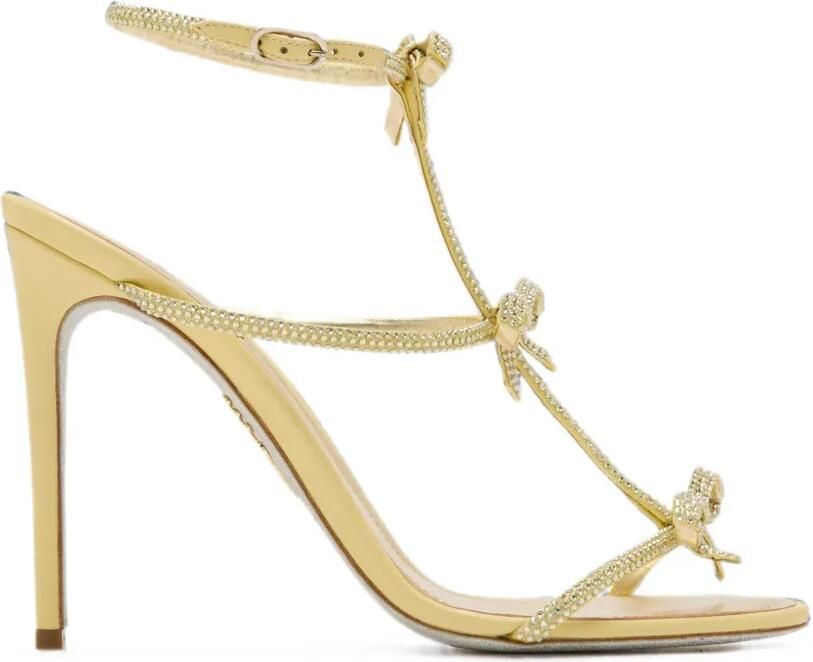 René Caovilla Caterina sandalen met strikdetail en verfraaid met kristallen Goud