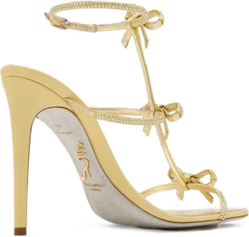 René Caovilla Caterina sandalen met strikdetail en verfraaid met kristallen Goud - Foto 3