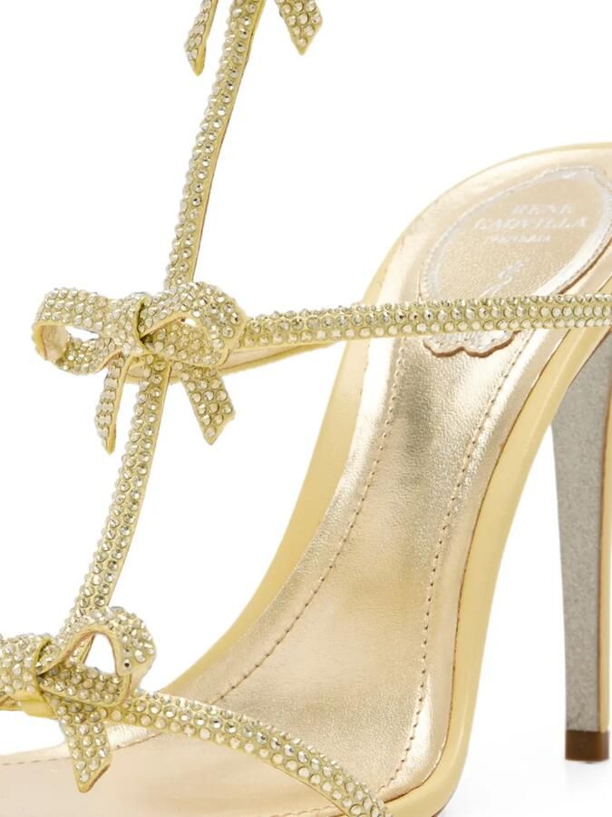 René Caovilla Caterina sandalen met strikdetail en verfraaid met kristallen Goud - Foto 4